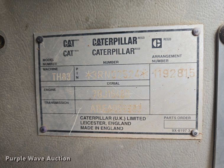 image for item EB1441 2000 Caterpillar TH83 telehandler
