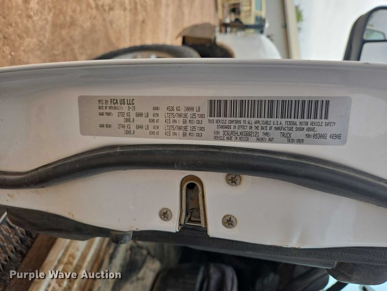 image for item EB1442 2019 RAM 2500HD Crew Cab pickup truck