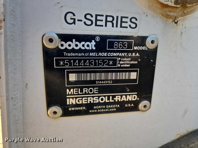 image for item EB1455 2000 Bobcat 863 skid steer loader