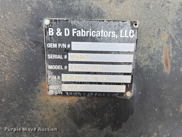 image for item EB1461 2014 B&D Fabricators EX140 screening bucket