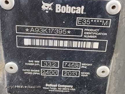 image for item ED0132 2013 Bobcat E35 mini excavator