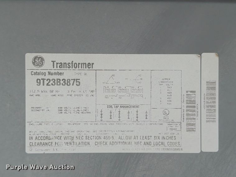 image for item ED5251 GE transformer