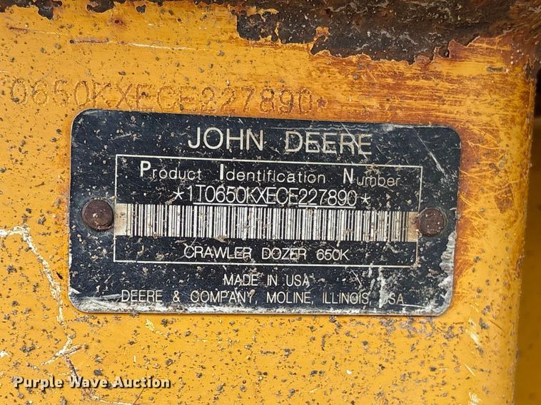 image for item EF1176 2012 John Deere 650K LGP dozer