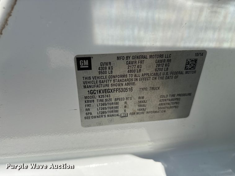 image for item EF1214 2015 Chevrolet Silverado 2500HD Crew Cab pickup truck
