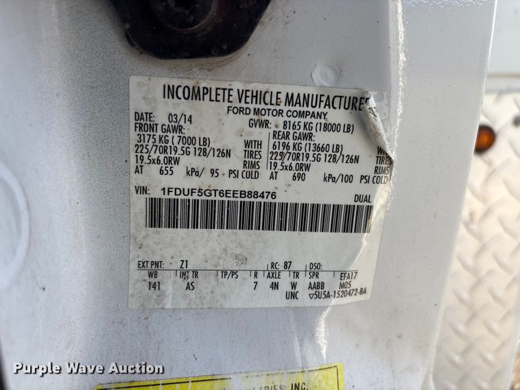 image for item EG1700 2014 Ford F550 Super Duty bucket truck