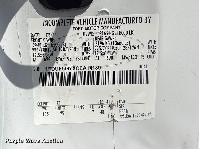 image for item EG8962 2012 Ford F550 Super Duty bucket truck