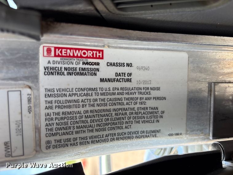 image for item EG9035 2014 Kenworth C500 crane truck