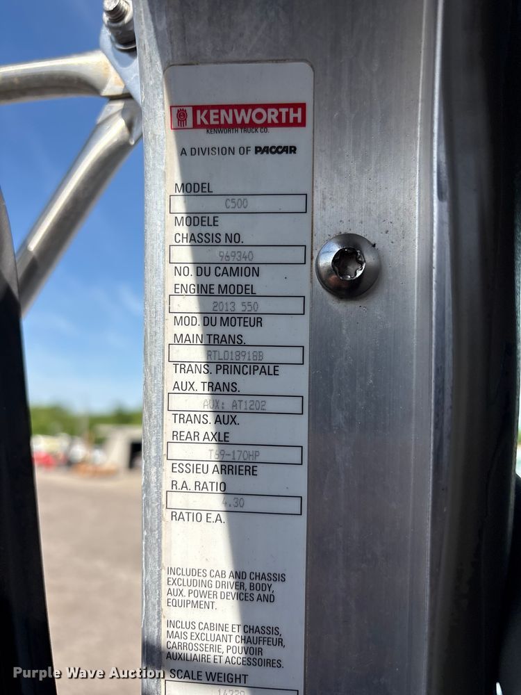 image for item EG9035 2014 Kenworth C500 crane truck