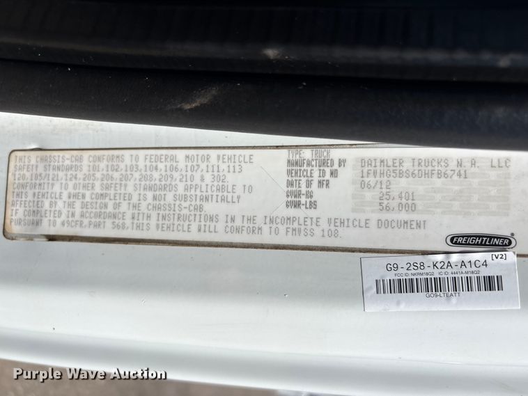 image for item EG9074 2013 Freightliner 108SD Ext. Cab crane truck
