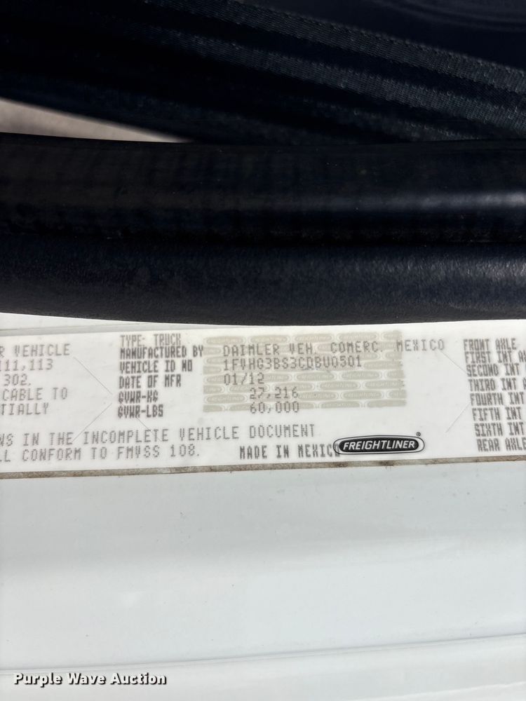 image for item EG9092 2012 Freightliner 114SD crane truck