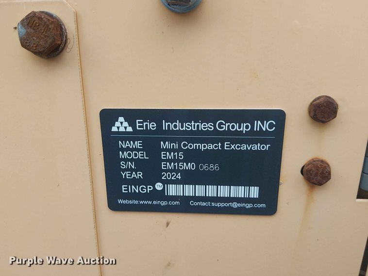 image for item EH4095 2024 Erie Industries EM15 mini excavator