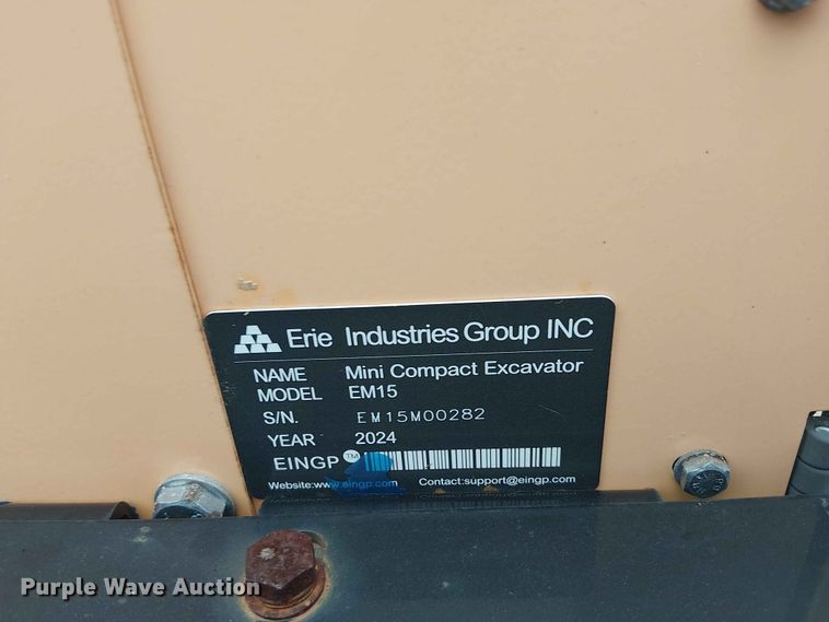 image for item EH4097 2024 Erie Industries EM15 mini excavator