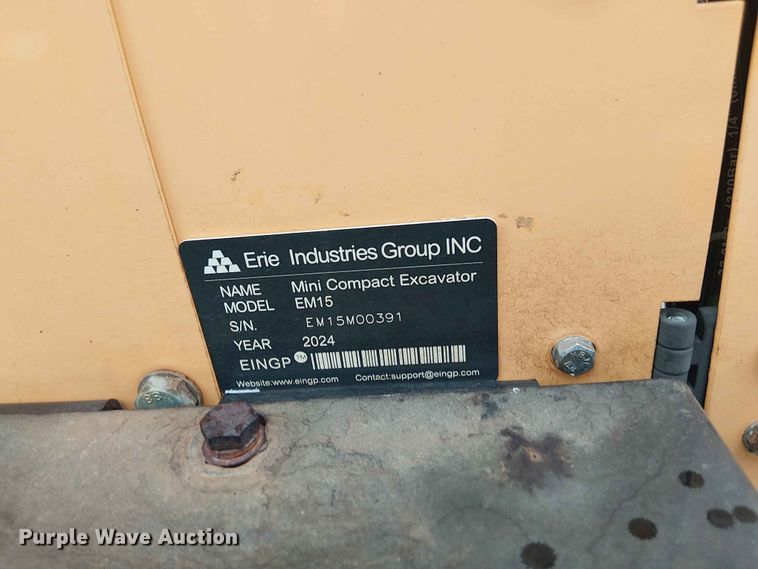 image for item EH4099 2024 Erie Industries EM15 mini excavator