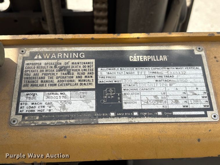 image for item EI5843 Caterpillar T50E forklift