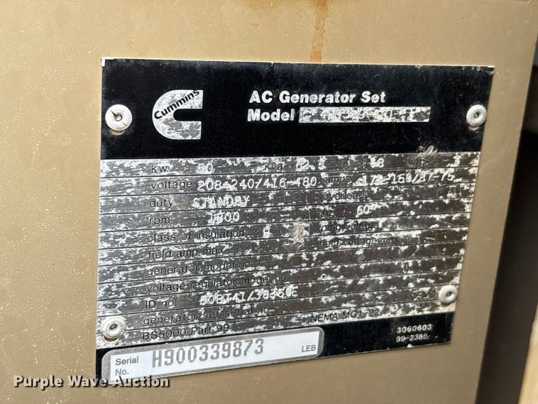 image for item EJ7822 Cummins 4BT3 9-GC1 generator