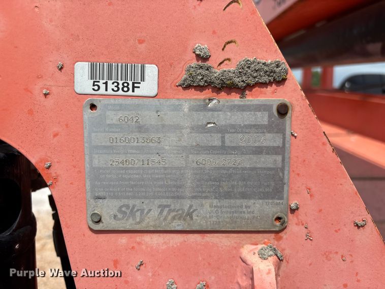 image for item EO4290 2006 JLG Skytrak 6042 telehandler