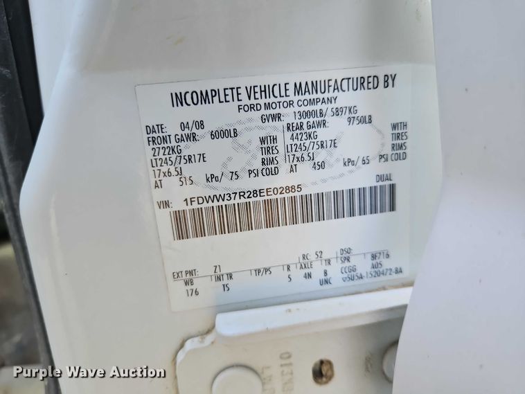 image for item EO7291 2008 Ford F350 Super Duty Crew Cab utility bed pickup truck