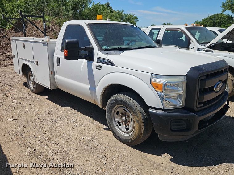 image for item EO7311 2014 Ford F350 Super Duty Ext. Cab utility bed pickup truck
