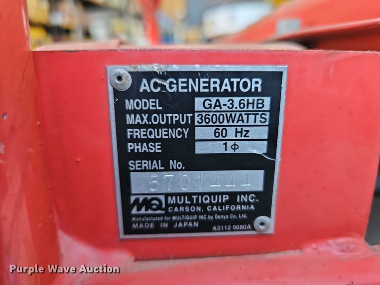 image for item EO7346 MQ GA-3.6HB generator