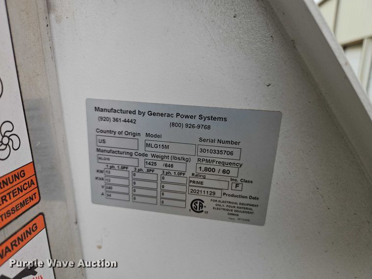 image for item EO7371 2021 Generac Mobile Products, Llc MLG15 light plant