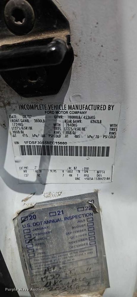 image for item EO7430 2008 Ford F350 Super Duty utility bed pickup truck