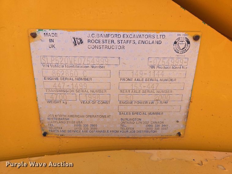 image for item ER1521 1998 JCB 520 telehandler