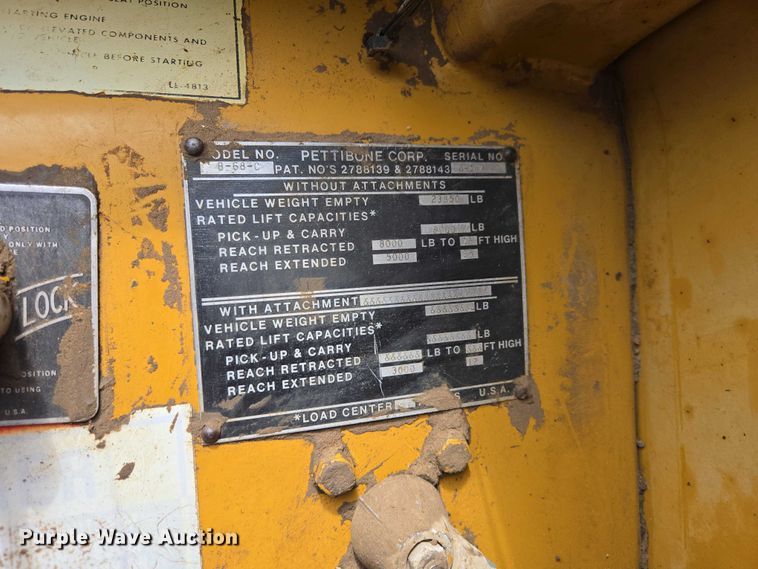 image for item ER1526 1988 Pettibone B-68-C telehandler