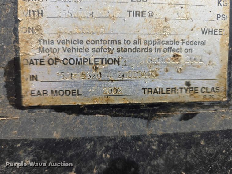 image for item ER1545 2002 Jet drop deck equipment trailer