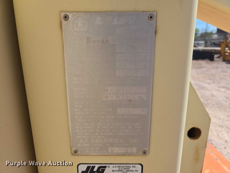 image for item ER1573 1993 JLG 60HA boom lift