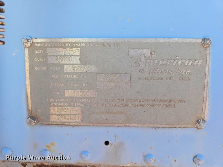 image for item ER1582 1975 American Trailers dry van trailer