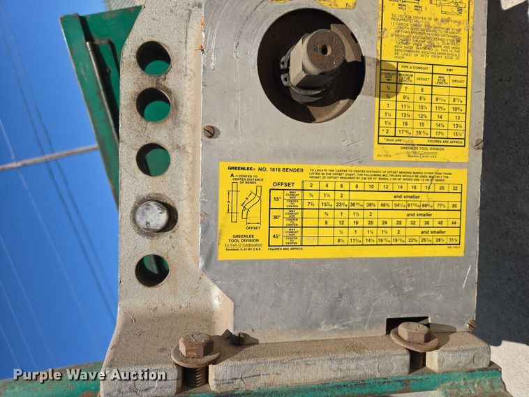 image for item ER1588 Greenlee 1818 pipe bender