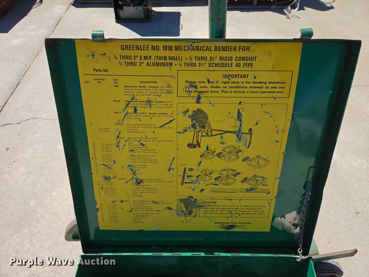 image for item ER1588 Greenlee 1818 pipe bender