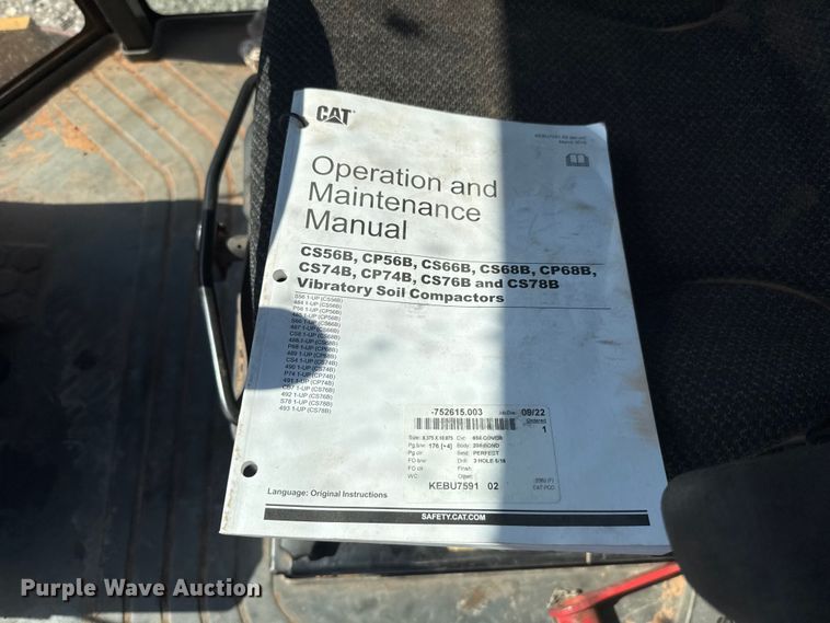 image for item ET6137 2017 Caterpillar CP56B single drum vibratory roller