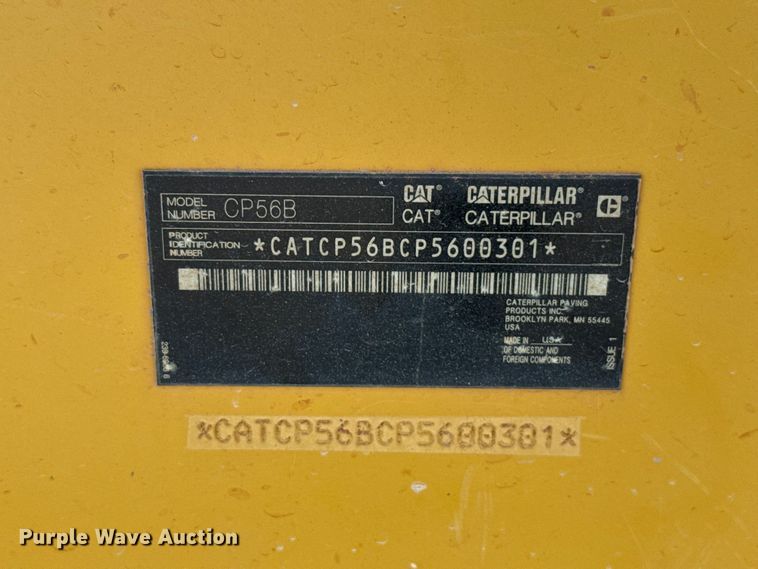 image for item ET6137 2017 Caterpillar CP56B single drum vibratory roller