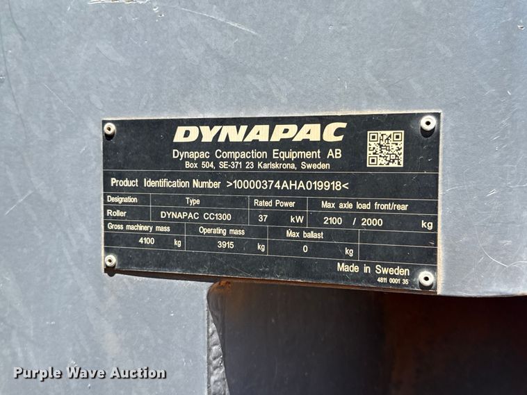 image for item ET6141 2017 Dynapac CC1300 double drum vibratory roller