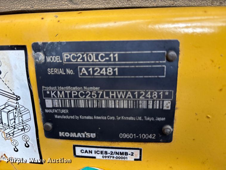 image for item EU5566 2018 Komatsu PC210LC-11 excavator