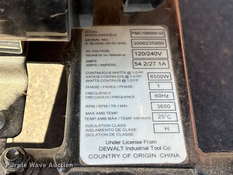 image for item EW0042 Dewalt PMC166500.02 generator