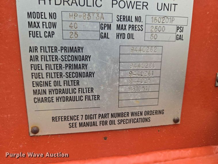 image for item EW0205 MKT Manufacturing Inc. HP-85T3A/V2-ESC pile driver / extractor