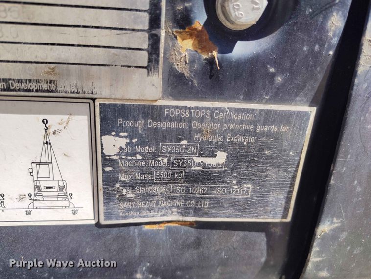 image for item EW1014 2019 Sany SY35U mini excavator
