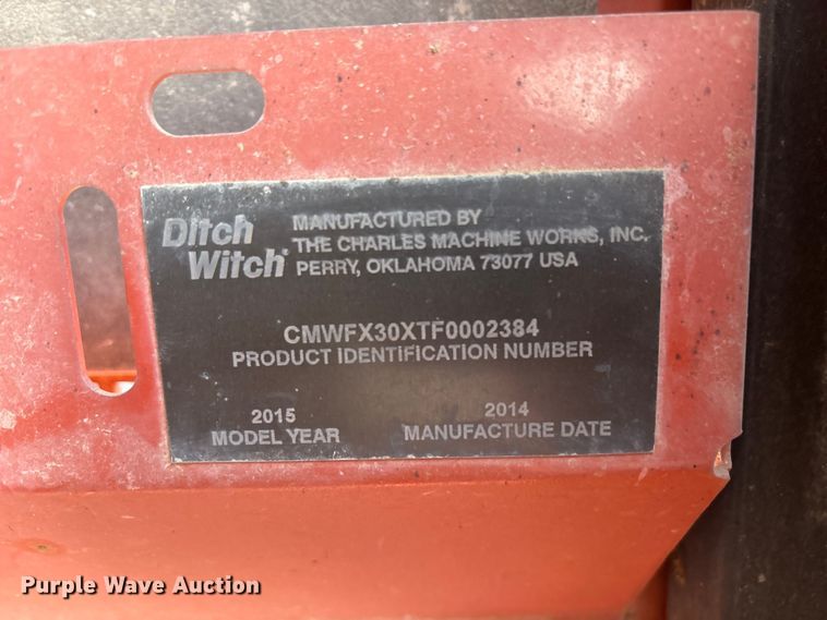 image for item FC2282 2014 Ditch witch FX30 vacuum excavator