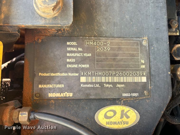 image for item FC2632 2006 Komatsu HM400-2 articulated haul truck
