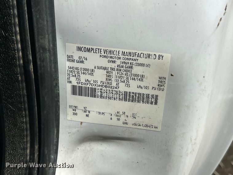 image for item FC2643 2017 Ford F750 Super Duty utility / service truck