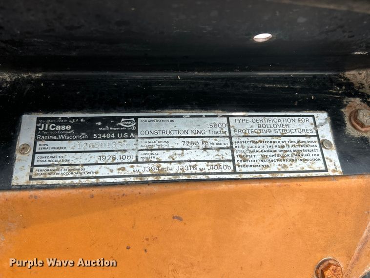 image for item FC2664 1981 Case 580D backhoe
