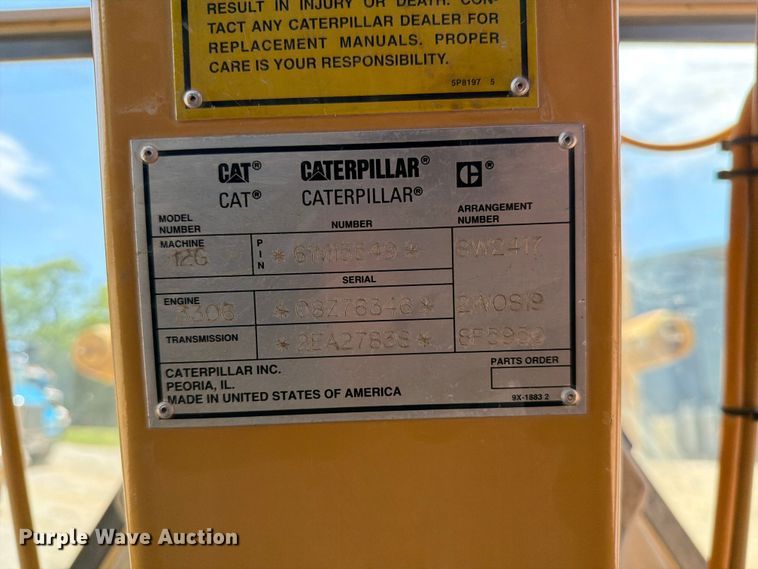 image for item FC3083 1994 Caterpillar 12G motor grader