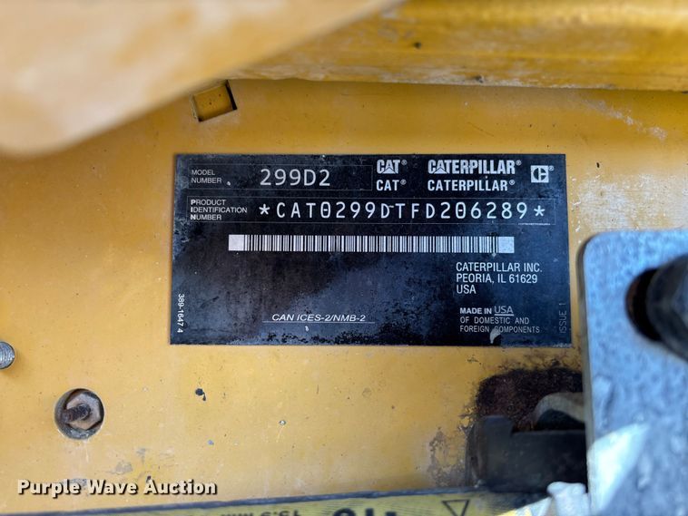 image for item FC5740 2019 Caterpillar 299D2 tracked skid steer loader