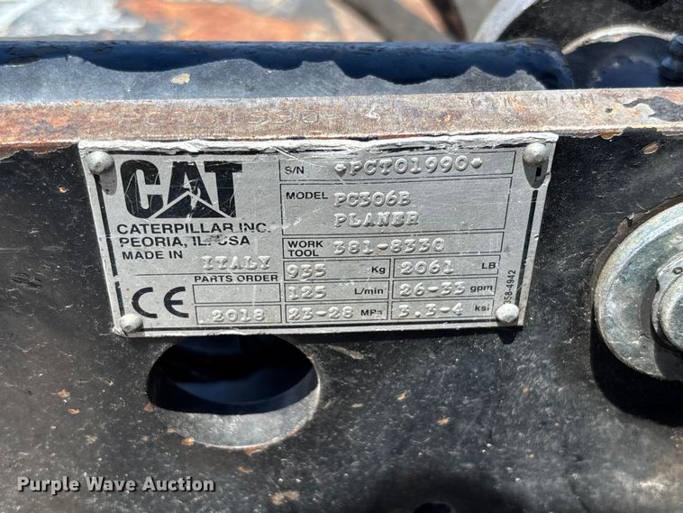 image for item FC5746 2018 Caterpillar PC306B skid steer cold planer