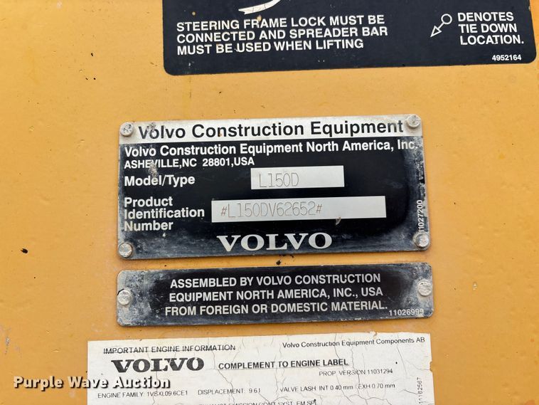 image for item FG0380 2001 Volvo L150D wheel loader