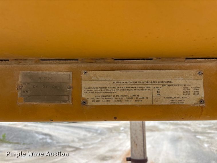 image for item FG0381 1977 Caterpillar D6D dozer