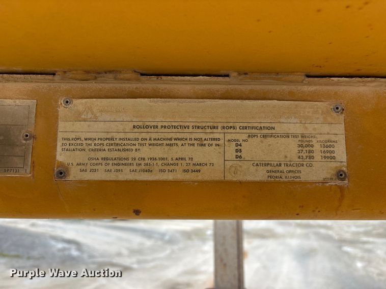 image for item FG0381 1977 Caterpillar D6D dozer
