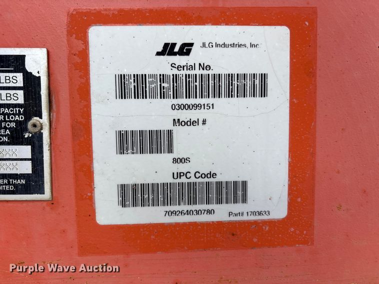image for item FK1493 2006 JLG 800S boom lift
